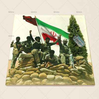کاشی سرامیکی دفاع مقدس و پرچم ایران